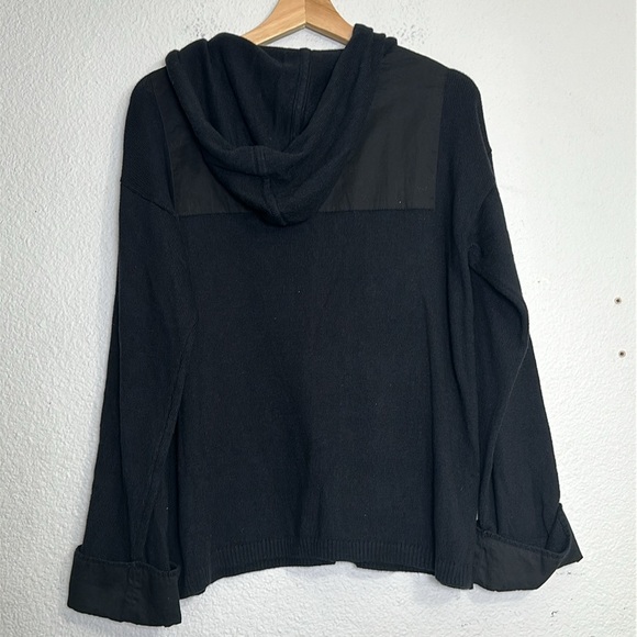 Soft Surroundings Womens Size Medium Black Long Sleeve Hooded Pullover Sweater - Picture 2 of 12